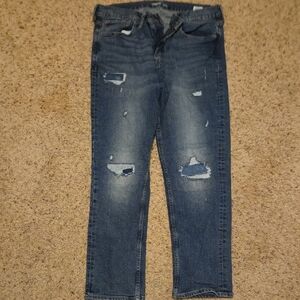 Old Navy Relaxed Blue Jeans with Distressed Finish